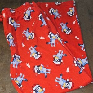 Festive Red Cartoon Pajama Bottoms